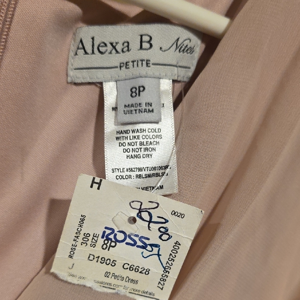 (J57) Alexa B Nites Maxi Dress with Flutter Sleeves Sz 8P Rose Blush Color - Picture 3 of 6